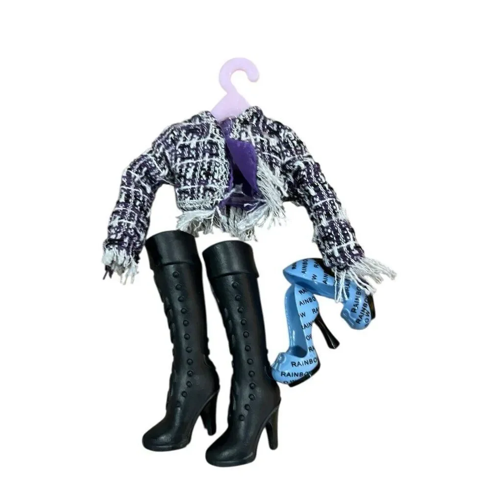 Rainbow High Shadow High Luna Madison Silver Hair Doll Chair Purse Earrings Shoe